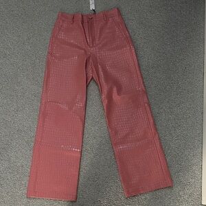 Stylish Pink Crocodile Pattern Ladies Pants